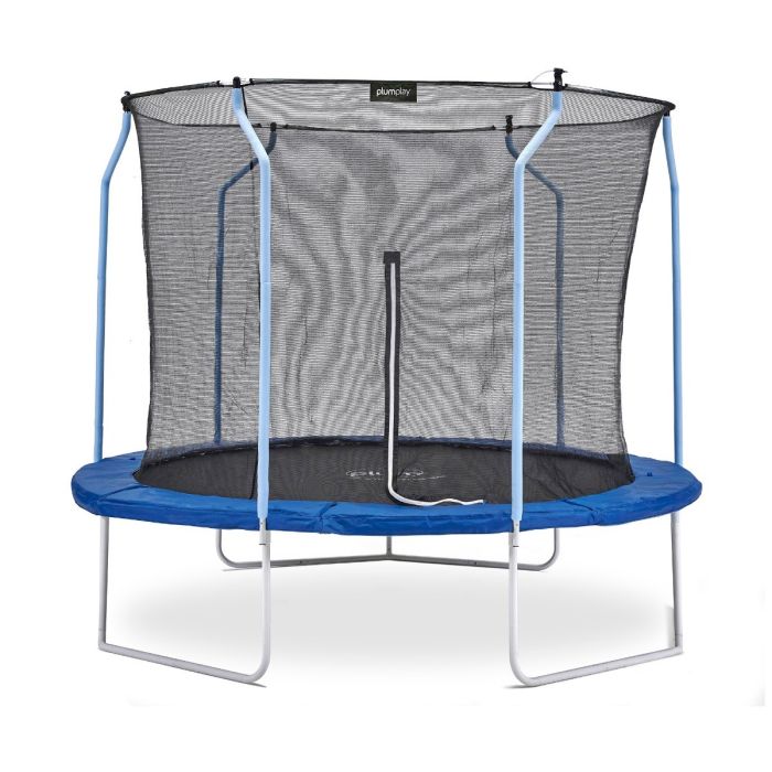 Plum Play 8ft - 14ft Wave Springsafe Trampoline (Blue) - Free Attachable Mist Feature